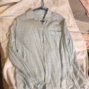 Old navy blue lightweight boyfriend button down